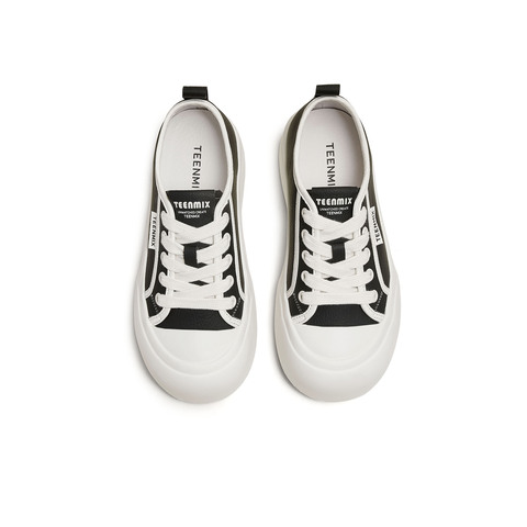 天美意2025秋新款商场同款系带厚底纯色百搭女小白鞋BL361CM5