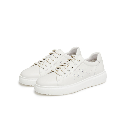 天美意2025夏新款时尚百搭休闲平底舒适透气男小白鞋XBX50BM5