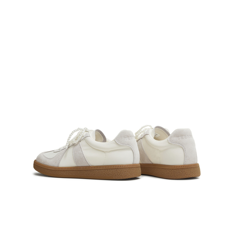 天美意2025秋新款休闲系带百搭拼色复古潮流女德训鞋KG118CM5