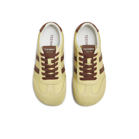 天美意2025秋新款德训鞋休闲系带拼色复古百搭女阿甘鞋KG122CM5