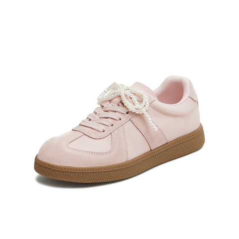 天美意2025秋新款休闲系带百搭拼色复古潮流女德训鞋KG118CM5