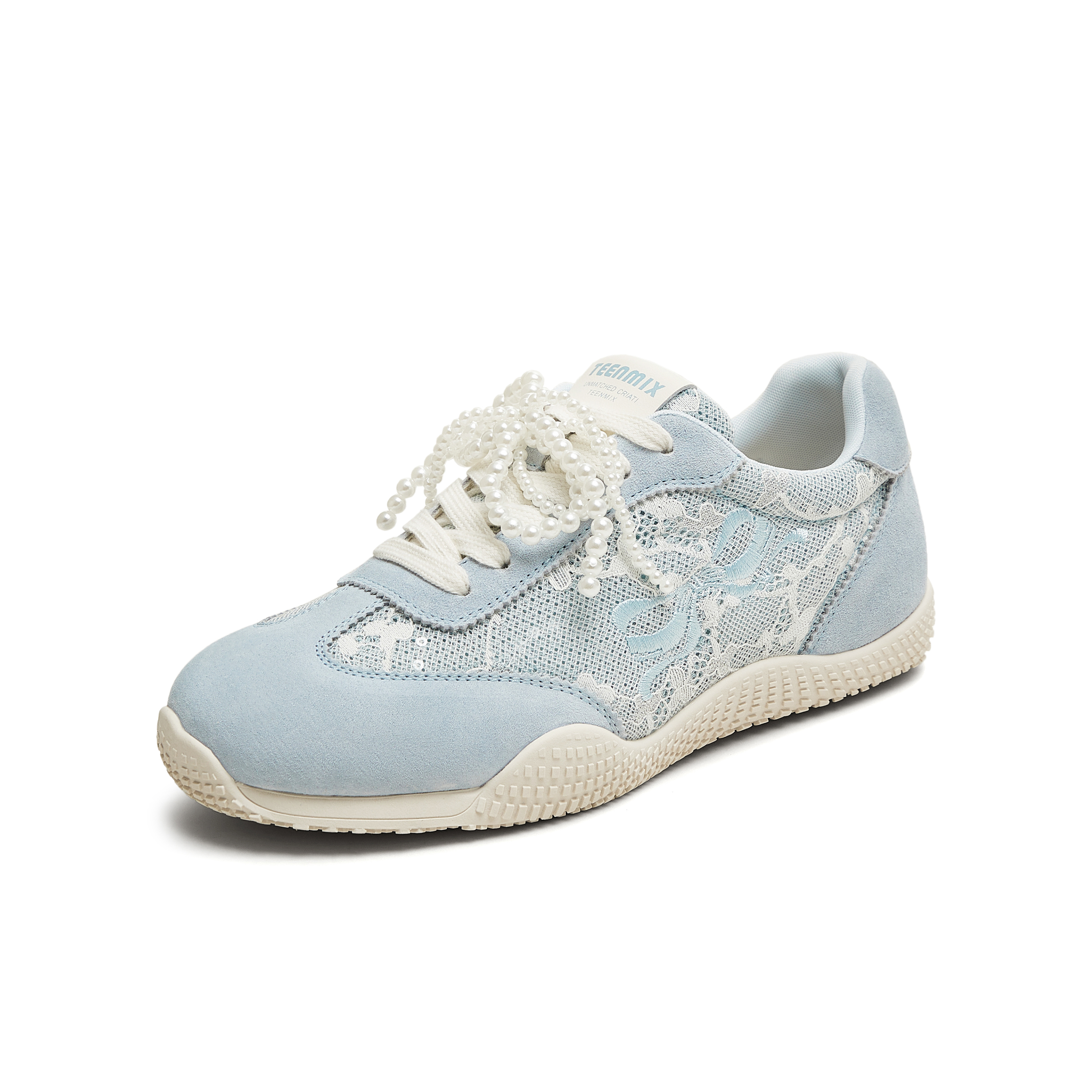 天美意2025秋新款阿甘鞋珍珠装饰百搭韩系简约女德训鞋KG100CM5