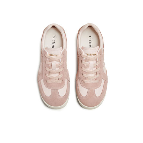 天美意2025秋新款潮流休闲系带拼色复古百搭女德训鞋KG120CM5