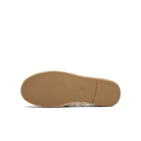 天美意2025夏新款网布蕾丝复古休闲一脚蹬平底女渔夫鞋KP009BQ5