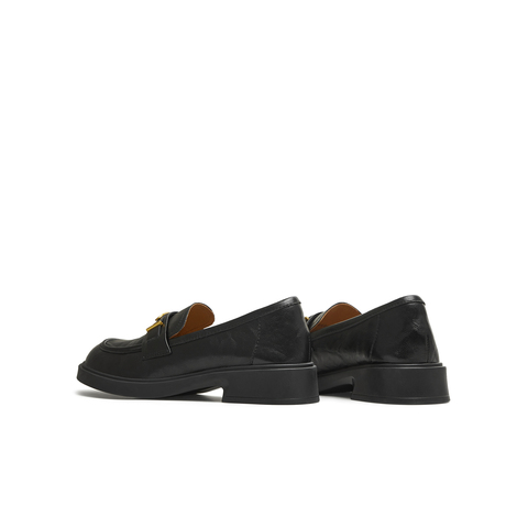 天美意2025秋新款商场同款时尚复古日常女皮鞋乐福鞋COY46CA5