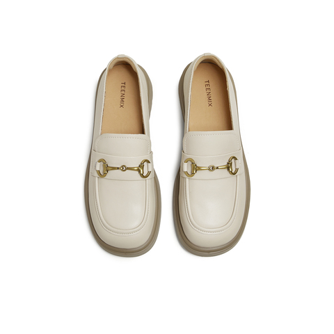 天美意2025秋新款商场同款纯色jk学院风百搭女乐福鞋BL221CA5