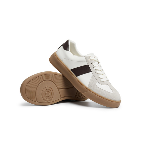 天美意2025夏新款休闲百搭拼色复古运动鞋男德训鞋DXX10BM5