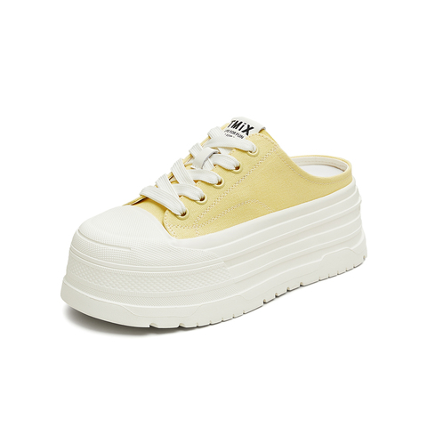 天美意2025秋新款时尚百搭拖鞋休闲通勤运动女帆布鞋KJ009CM5