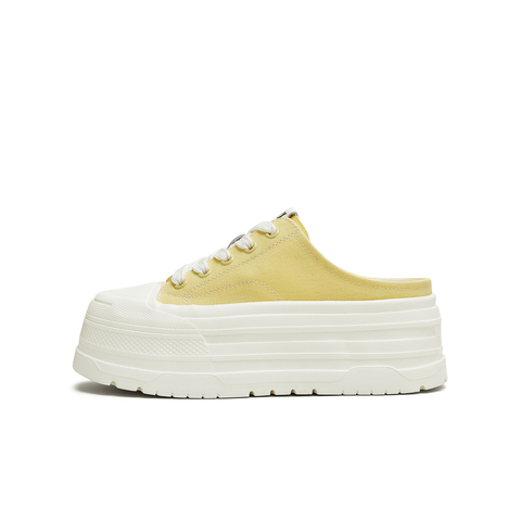 天美意2025秋新款时尚百搭拖鞋休闲通勤运动女帆布鞋KJ009CM5