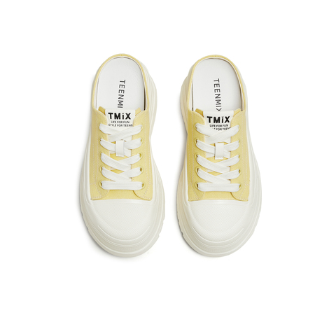 天美意2025秋新款时尚百搭拖鞋休闲通勤运动女帆布鞋KJ009CM5