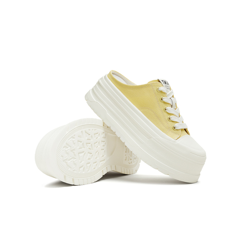 天美意2025秋新款时尚百搭拖鞋休闲通勤运动女帆布鞋KJ009CM5