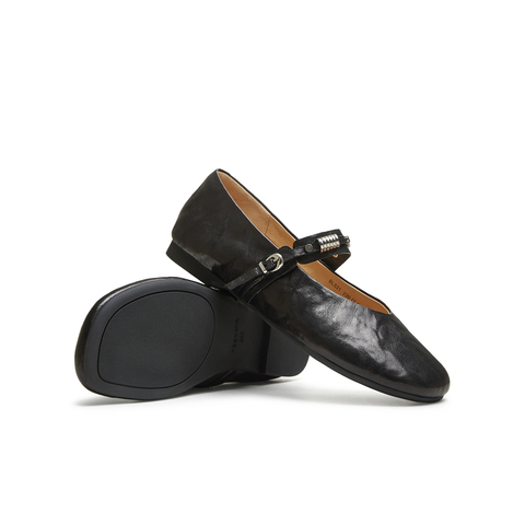 天美意2025秋新款商场同款纯色复古百搭女芭蕾玛丽珍鞋BL531CQ5