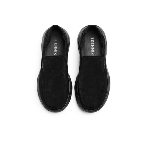 天美意2025秋新款商场同款纯色百搭厚底一脚蹬男布鞋3WG01CM5