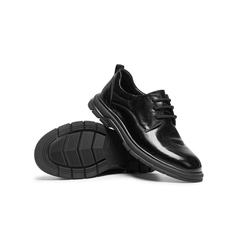 天美意2025秋新款商务复古百搭纯色上班通勤男休闲皮鞋ZZX76CM5