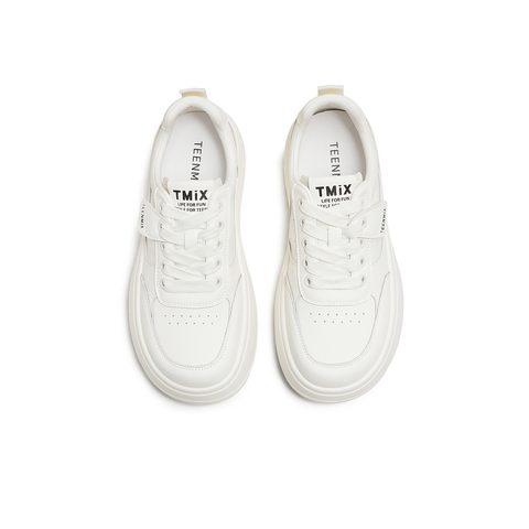 天美意2025秋新款商场同款休闲板鞋运动厚底女小白鞋BJ564CM5