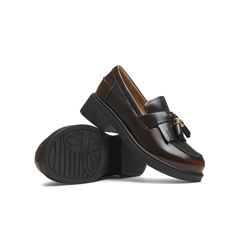 天美意2025秋新款商场同款流苏乐福鞋女皮单鞋CNG19CA5