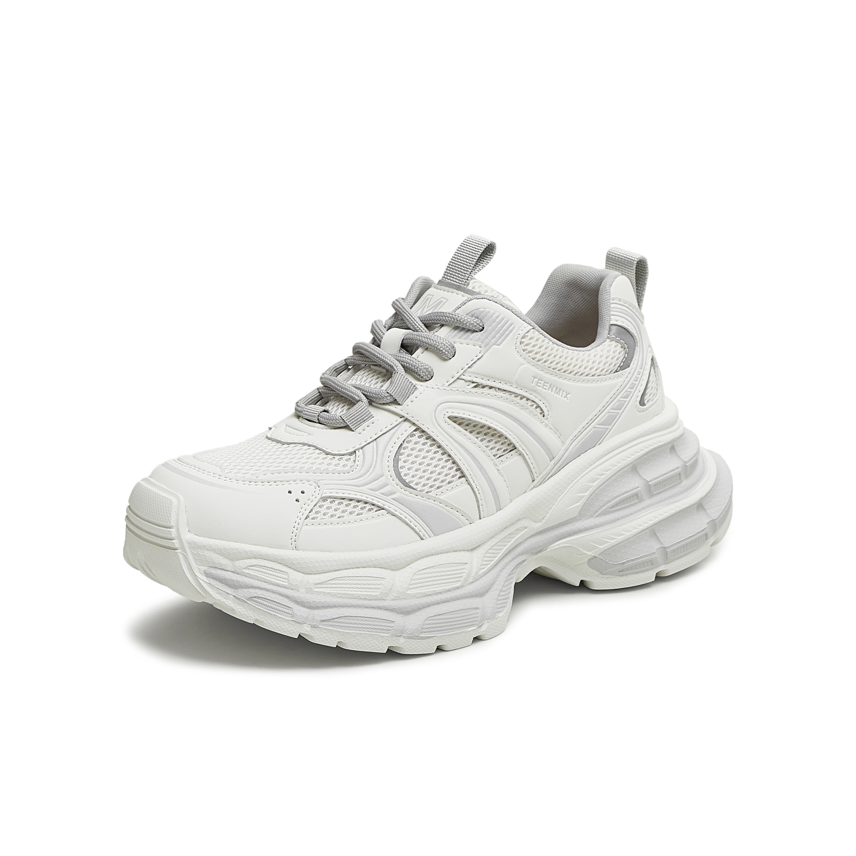 天美意2025秋新款厚底增高拼色潮酷百搭老爹鞋女休闲鞋BK782CM5