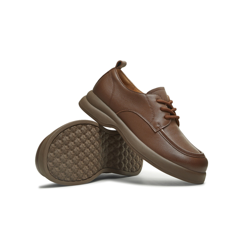 天美意2025秋新款厚底圆头牛津鞋复古英伦小皮鞋女单鞋KY018CM5