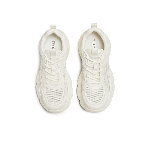 天美意2025夏新款女休闲百搭网面透气厚底增高老爹鞋KD094BM5