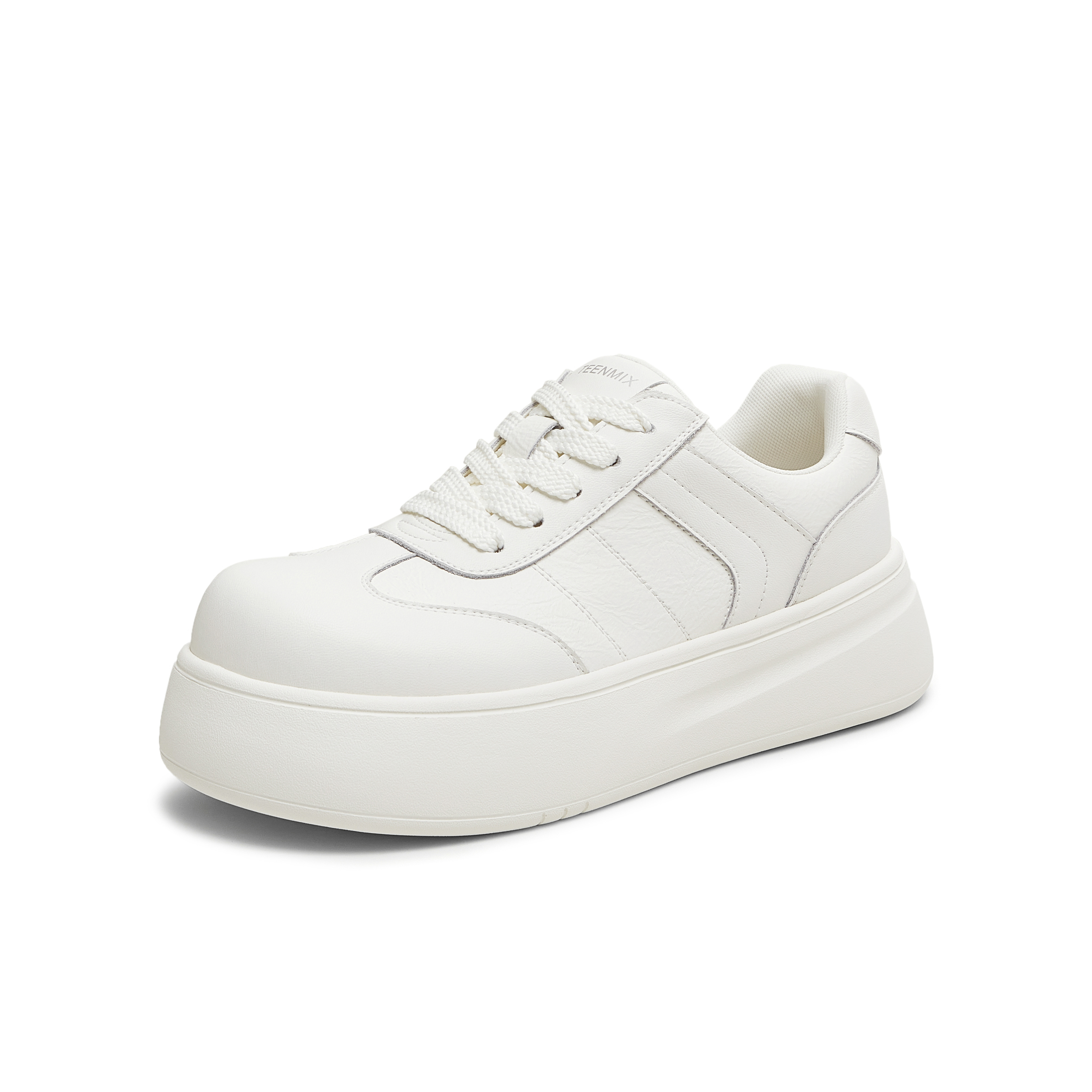 天美意2025秋新款商场同款休闲百搭厚底系带女小白鞋BL381CM5