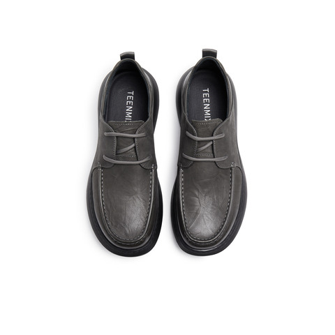 天美意2025秋新款商场同款商务百搭系带纯色男休闲皮鞋3VX01CM5