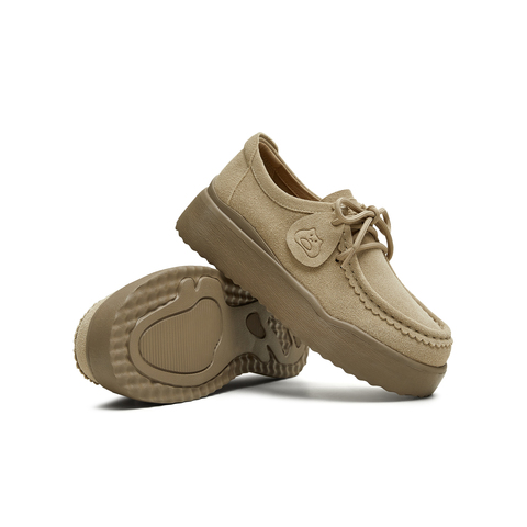 天美意2025秋新款袋鼠鞋休闲系带厚底纯色百搭女勃肯鞋KK063CM5