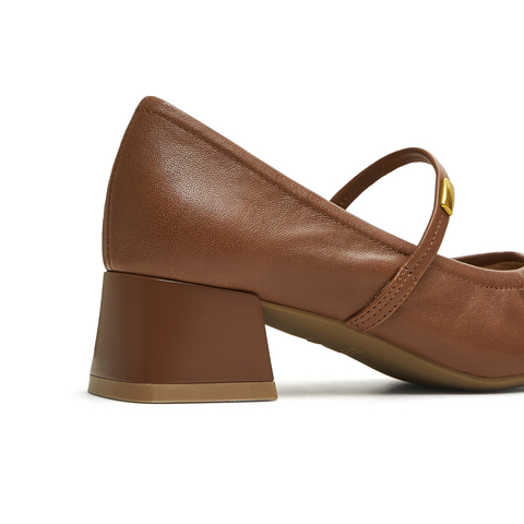 天美意2025秋新款商场同款纯色百搭复古女芭蕾玛丽珍鞋BI283CQ5