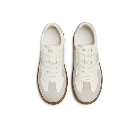 天美意2025秋新款百搭复古系带休闲拼色男女同款德训鞋KG124CM5