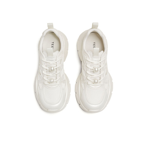 天美意2025秋新款休闲厚底百搭系带复古小个子女老爹鞋KD097CM5