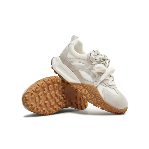 天美意2025秋新款休闲系带双鞋带厚底百搭拼色女阿甘鞋KG125CM5