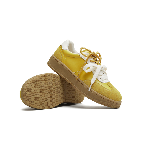 天美意2025秋新款系带双鞋带厚底拼色百搭复古女德训鞋KG119CM5