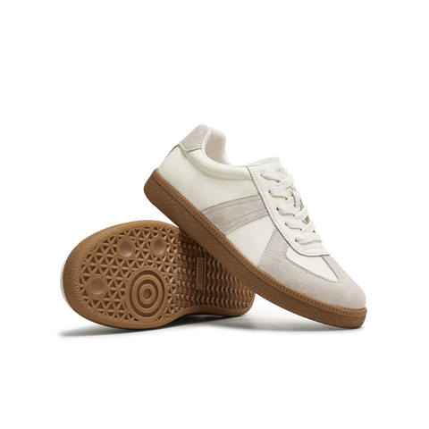 天美意2025秋新款百搭复古系带休闲拼色男女同款德训鞋KG124CM5