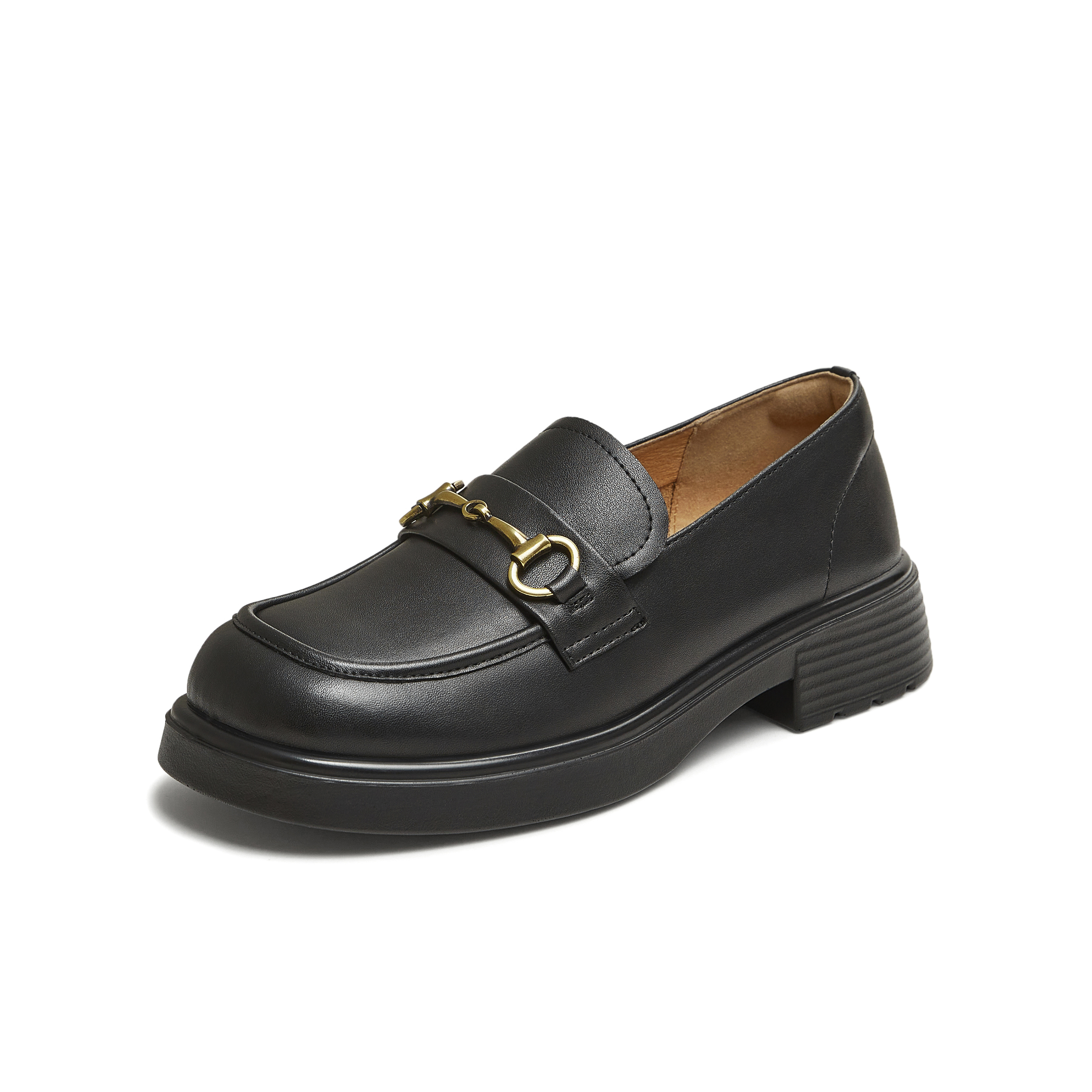 天美意2025秋新款商场同款纯色jk学院风百搭女乐福鞋BL221CA5