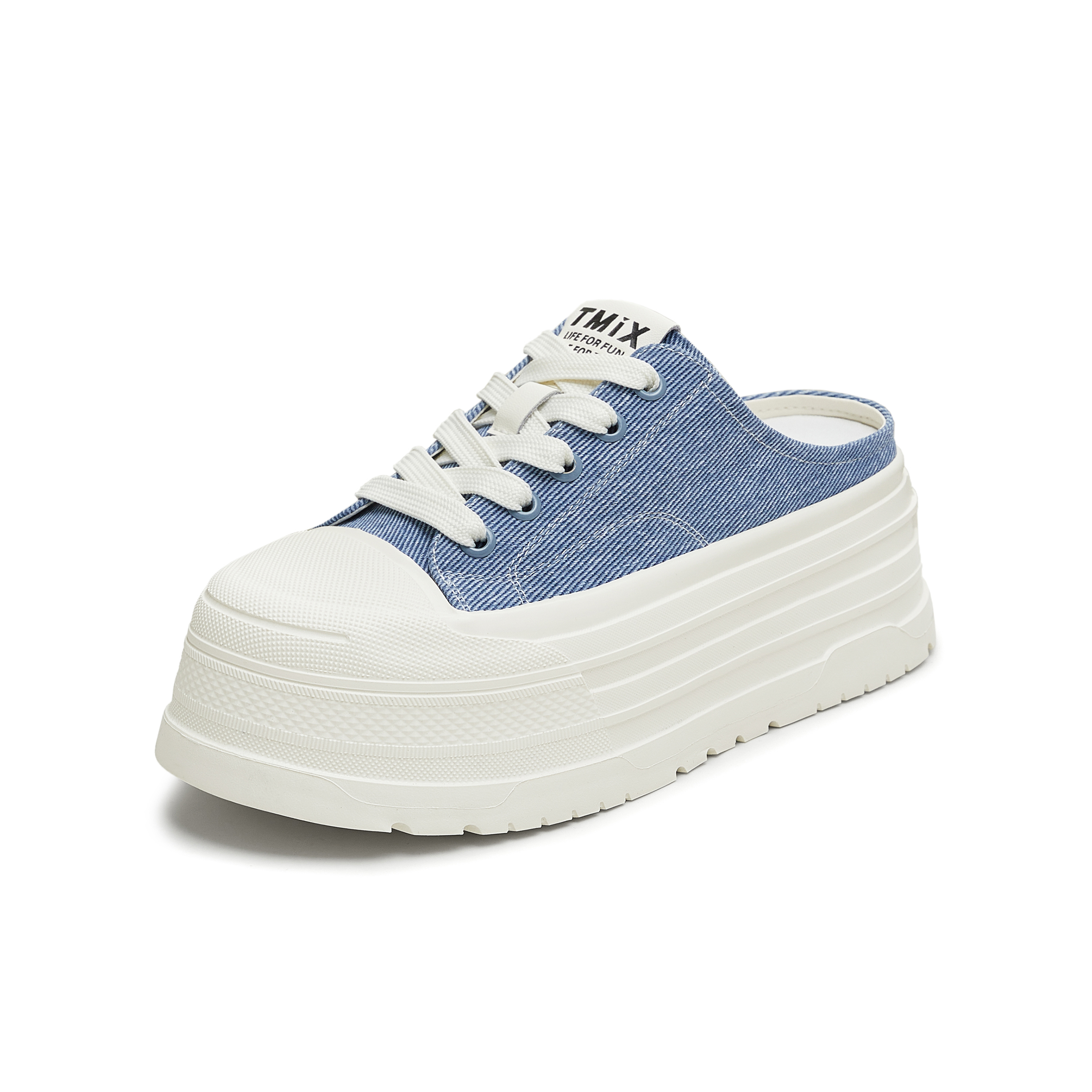 天美意2025秋新款时尚百搭拖鞋休闲通勤运动女帆布鞋KJ009CM5