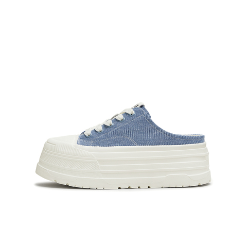 天美意2025秋新款时尚百搭拖鞋休闲通勤运动女帆布鞋KJ009CM5