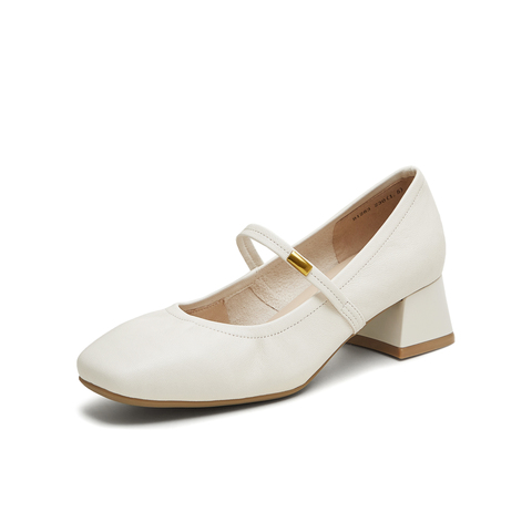 天美意2025秋新款商场同款纯色百搭复古女芭蕾玛丽珍鞋BI283CQ5