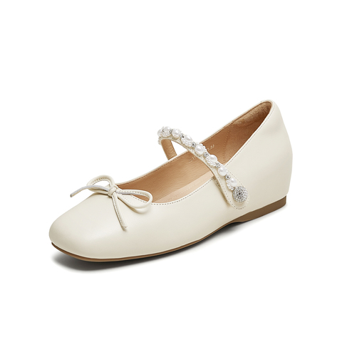 天美意2025秋新款商场同款纯色优雅气质百搭女玛丽珍鞋BL311CQ5