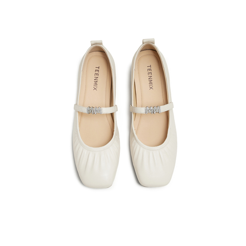 天美意2025秋新款商场同款休闲百搭纯色女芭蕾玛丽珍鞋BL551CQ5