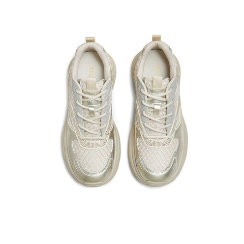 天美意2025秋新款运动拼色亮钻潮流老爹鞋女休闲鞋KD107CM5