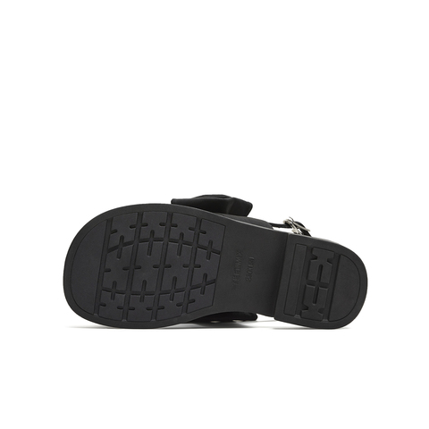 天美意2025夏新款条带凉鞋蝴蝶结百搭纯色女休闲凉鞋KT099BL5