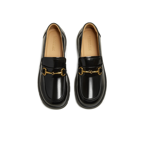 天美意2025秋新款厚底休闲百搭一脚蹬jk风女乐福鞋KE077CM5