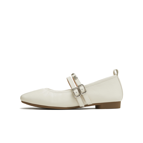 天美意2025秋新款商场同款纯色百搭平底舒适女玛丽珍鞋BL261CQ5