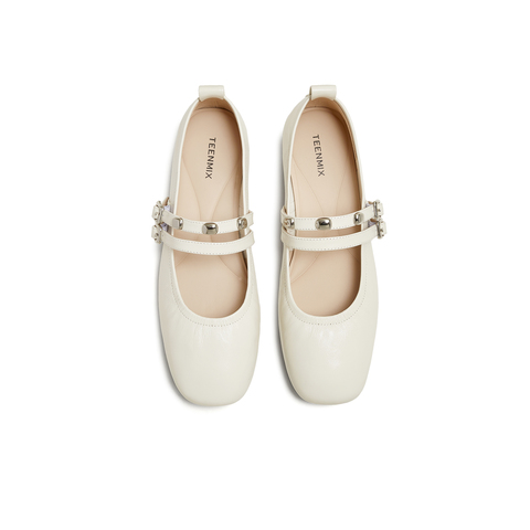 天美意2025秋新款商场同款纯色百搭平底舒适女玛丽珍鞋BL261CQ5