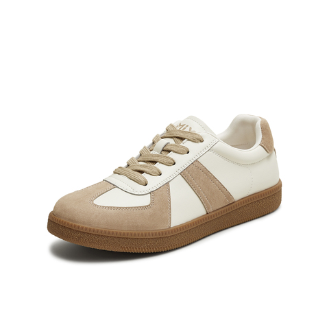 天美意2025秋新款百搭复古系带休闲拼色男女同款德训鞋KG124CM5