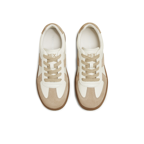 天美意2025秋新款百搭复古系带休闲拼色男女同款德训鞋KG124CM5