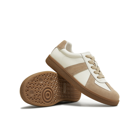 天美意2025秋新款百搭复古系带休闲拼色男女同款德训鞋KG124CM5