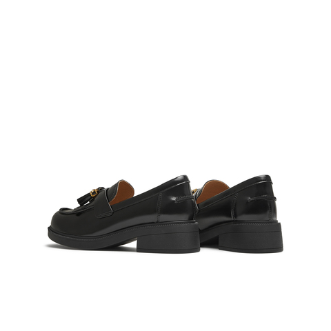 天美意2025秋新款商场同款流苏乐福鞋女皮单鞋CNG19CA5