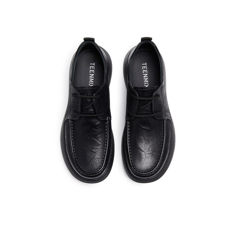 天美意2025秋新款商场同款商务百搭系带纯色男休闲皮鞋3VX01CM5