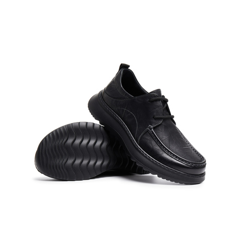 天美意2025秋新款商场同款商务百搭系带纯色男休闲皮鞋3VX01CM5