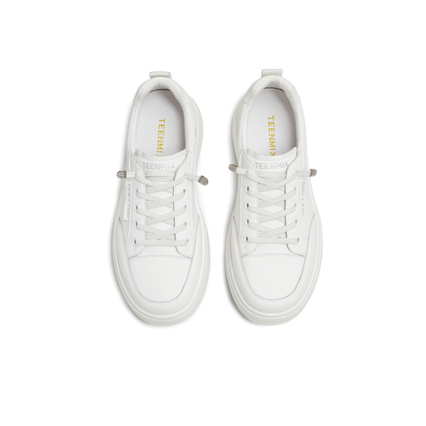 天美意2025秋新款商场同款休闲百搭纯色厚底女小白鞋BL351CM5